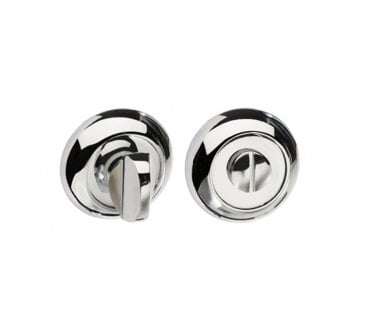 Mediterranean Bathroom Bathroom Turn & Release on 'C' Round  Rose - Polished Chrome