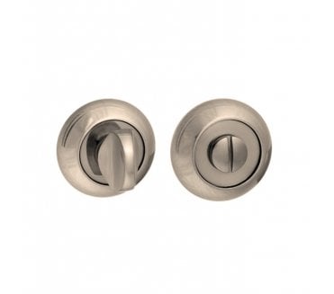 Mediterranean Bathroom Bathroom Turn & Release on 'C' Round  Rose - Satin Nickel