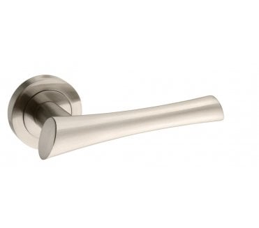 Mediterranean Corsica Lever Handle On Rose - Satin Nickel