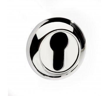 Mediterranean Euro Profile Escutcheons on 'C' Round Rose - Polished Chrome (Pair)