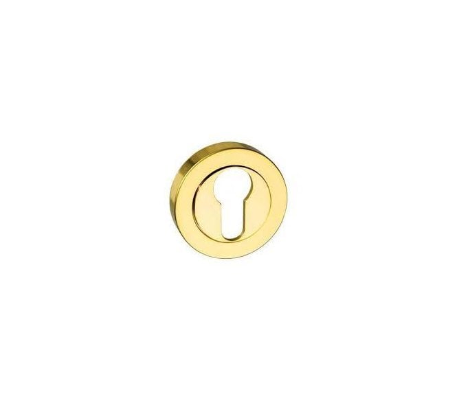 Mediterranean Euro Profile Escutcheons  - Polished Brass (Pair)