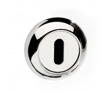 Mediterranean Keyhole Escutcheons on 'C' Round  Rose - Polished Chrome (Pair)