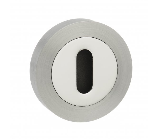 Mediterranean Keyhole Escutcheons  - Polished Chrome/Satin Nickel (Pair)
