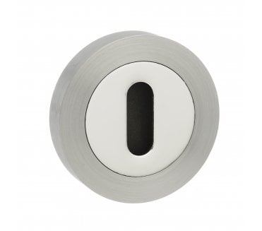Mediterranean Keyhole Escutcheons  - Polished Chrome/Satin Nickel (Pair)
