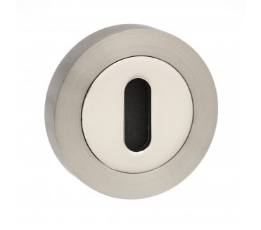 Mediterranean Keyhole Escutcheons  - Satin Nickel/Polished Nickel (Pair)