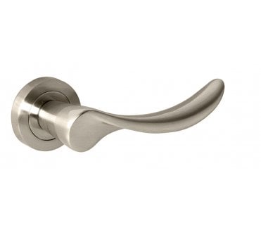 Mediterranean Malaga Lever Handle On Rose - Satin Nickel