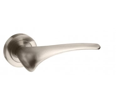 Mediterranean Marseille Lever Handle On Rose - Satin Nickel