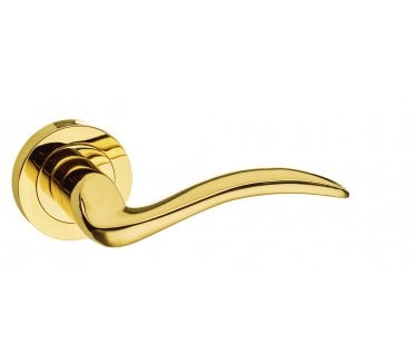 Mediterranean Valencia Lever Handle On Rose - Polished Brass