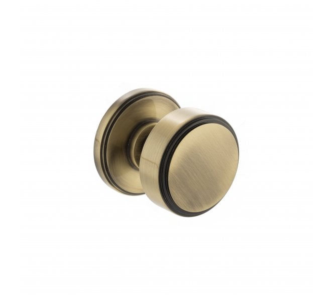 Millhouse Brass Boulton Stepped Mortice Knob on Concealed Fix Rose - Antique Brass