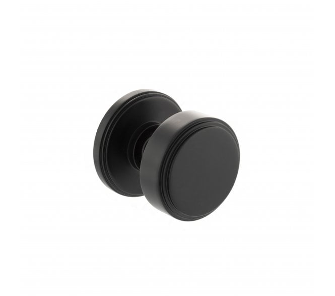 Millhouse Brass Boulton Stepped Mortice Knob on Concealed Fix Rose - Matt Black
