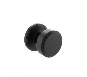 Millhouse Brass Boulton Stepped Mortice Knob on Concealed Fix Rose - Matt Black