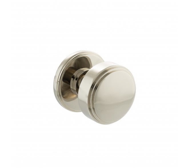 Millhouse Brass Boulton Stepped Mortice Knob on Concealed Fix Rose - Polished Nickel