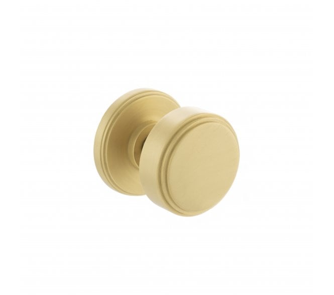 Millhouse Brass Boulton Stepped Mortice Knob on Concealed Fix Rose - Satin Brass