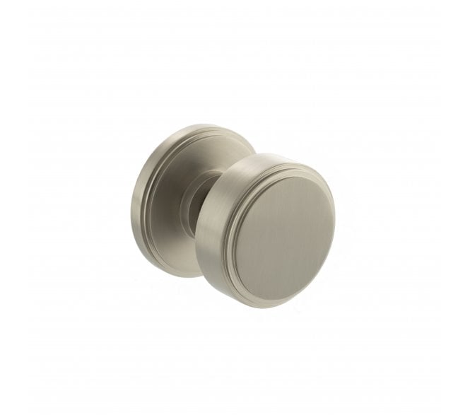 Millhouse Brass Boulton Stepped Mortice Knob on Concealed Fix Rose - Satin Nickel