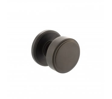 Millhouse Brass Boulton Stepped Mortice Knob on Concealed Fix Rose - Urban Dark Bronze
