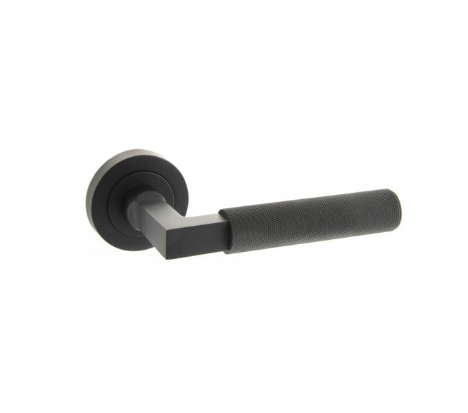 Millhouse Brass Cartwright Designer Knurled Lever on Round Rose - Matt Black