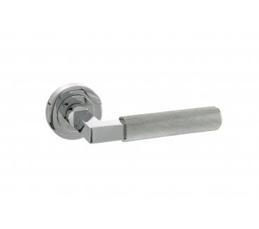 Millhouse Brass Cartwright Designer Knurled Lever on Round Rose - Polished Chrome