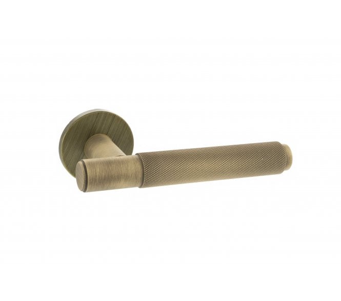 Millhouse Brass Crompton Designer Lever on 5mm Slimline Round Rose - Yester Bronze