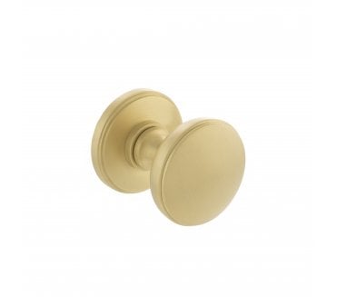 Millhouse Brass Edison Domed Mortice Knob on Concealed Fix Rose - Satin Brass