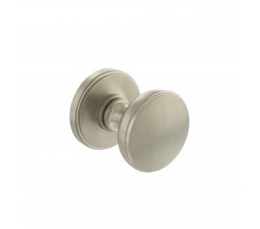 Millhouse Brass Edison Domed Mortice Knob on Concealed Fix Rose - Satin Nickel