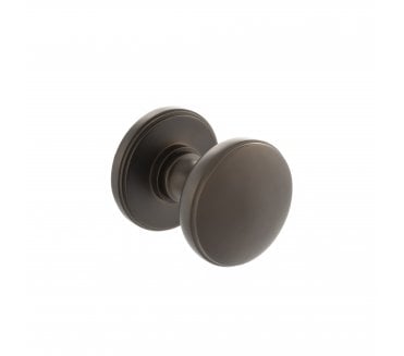Millhouse Brass Edison Domed Mortice Knob on Concealed Fix Rose - Urban Dark Bronze