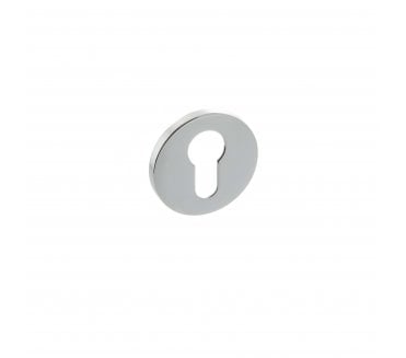 Millhouse Brass Euro Escutcheon on 5mm Slimline Round Rose - Polished Chrome (Pair)