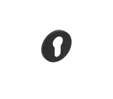 Millhouse Brass Euro Escutcheon on 5mm Slimline Round Rose - Urban Dark Bronze (Pair)