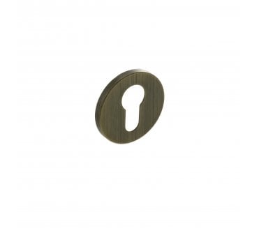 Millhouse Brass Euro Escutcheon on 5mm Slimline Round Rose - Yester Bronze (Pair)