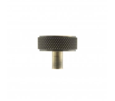 Millhouse Brass Hargreaves Disc Knurled Cabinet Knob - 35mm - Antique Brass