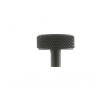 Millhouse Brass Hargreaves Disc Knurled Cabinet Knob - 35mm - Matt Black