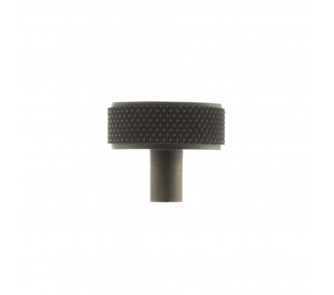 Millhouse Brass Hargreaves Disc Knurled Cabinet Knob - 35mm - Urban Dark Bronze