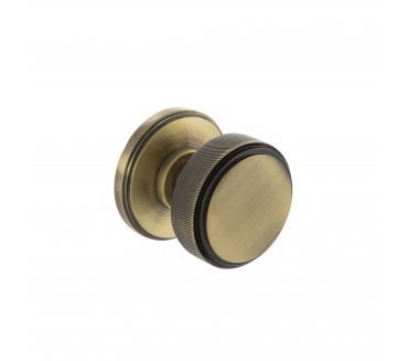 Millhouse Brass Harrison Knurled Mortice Knob on Concealed Fix Rose - Antique Brass