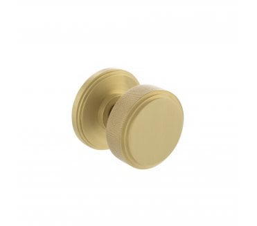 Millhouse Brass Harrison Knurled Mortice Knob on Concealed Fix Rose - Satin Brass