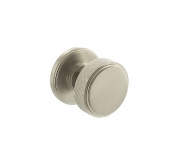 Millhouse Brass Harrison Knurled Mortice Knob on Concealed Fix Rose - Satin Nickel