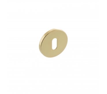 Millhouse Brass Key Escutcheon on 5mm Slimline Round Rose - Polished Brass (Pair)