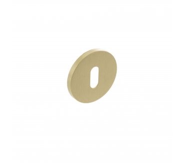 Millhouse Brass Key Escutcheon on 5mm Slimline Round Rose - Satin Brass (Pair)