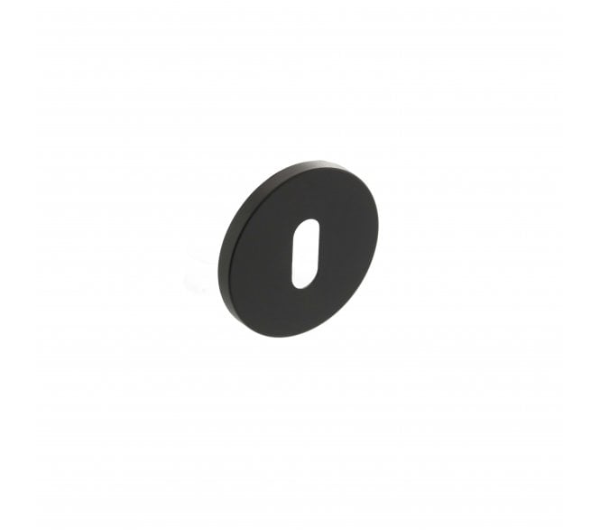 Millhouse Brass Key Escutcheon on 5mm Slimline Round Rose - Urban Dark Bronze (Pair)