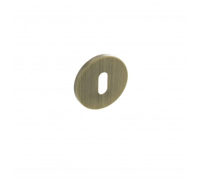 Millhouse Brass Key Escutcheon on 5mm Slimline Round Rose - Yester Bronze (Pair)