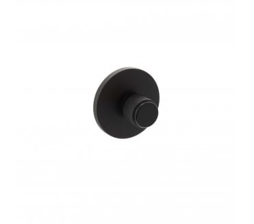 Millhouse Brass Knurled WC Turn and Release on 5mm Slimline Round Rose - Matt Black