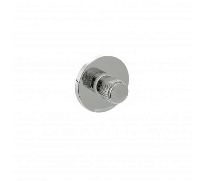 Millhouse Brass Knurled WC Turn and Release on 5mm Slimline Round Rose - Polished Chrome