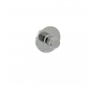 Millhouse Brass Knurled WC Turn and Release on 5mm Slimline Round Rose - Polished Chrome