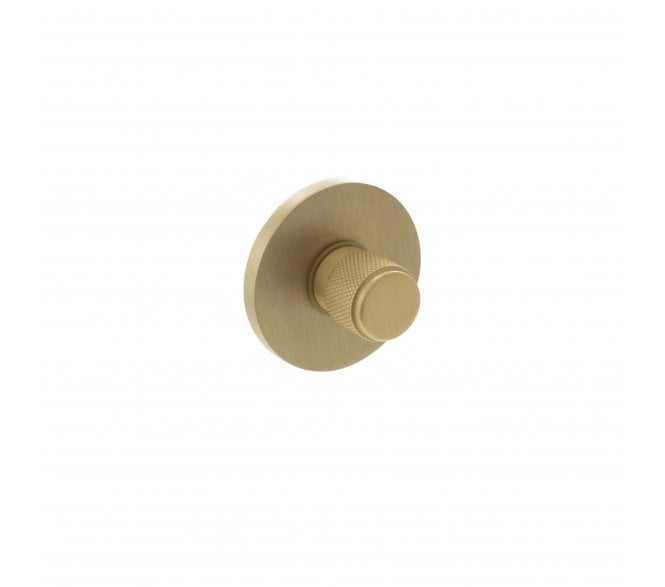 Millhouse Brass Knurled WC Turn and Release on 5mm Slimline Round Rose - Satin Brass