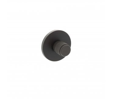 Millhouse Brass Knurled WC Turn and Release on 5mm Slimline Round Rose - Urban Dark Bronze