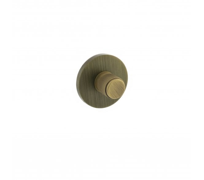 Millhouse Brass Knurled WC Turn and Release on 5mm Slimline Round Rose - Yester Bronze