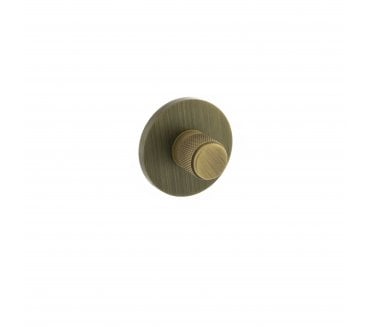 Millhouse Brass Knurled WC Turn and Release on 5mm Slimline Round Rose - Yester Bronze