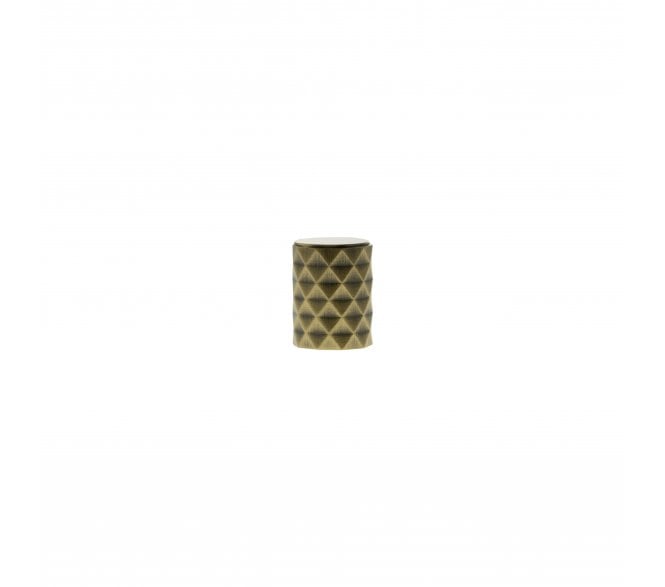 Millhouse Brass MHCD1420AB Chrysler Diamond Cut Cylinder Cabinet Knob - 20mm - Antique Brass