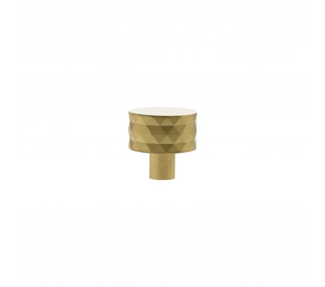 Millhouse Brass MHCD1530SB Chrysler Diamond Cut Cabinet Knob - 32mm - Satin Brass