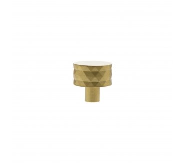 Millhouse Brass MHCD1530SB Chrysler Diamond Cut Cabinet Knob - 32mm - Satin Brass