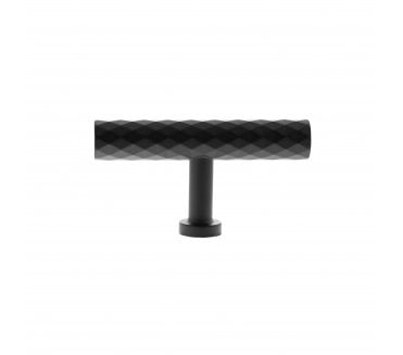 Millhouse Brass MHCD1675MB Chrysler Diamond Cut T-Bar Cabinet Knob - 75mm - Matt Black
