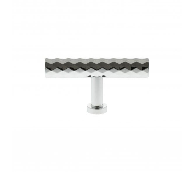 Millhouse Brass MHCD1675PC Chrysler Diamond Cut T-Bar Cabinet Knob - 75mm - Polished Chrome
